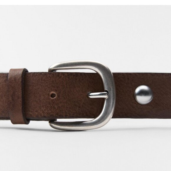 Zara Circular Studded Leather Belt main image 6